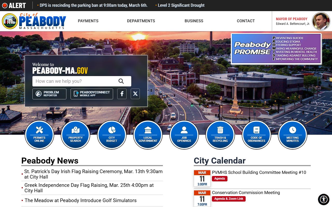 Peabody Police Department website for 72 hour booking information